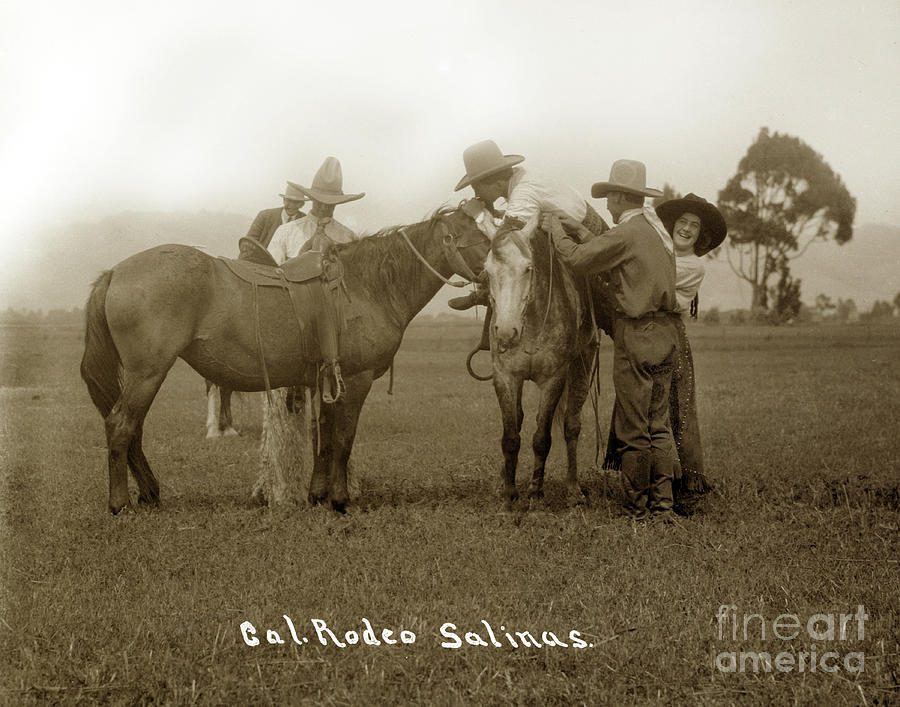 California Rodeo Salinas Photograph - Nettie Hawn and California Rodeo Salinas circa 1913 by Monterey County Historical Society