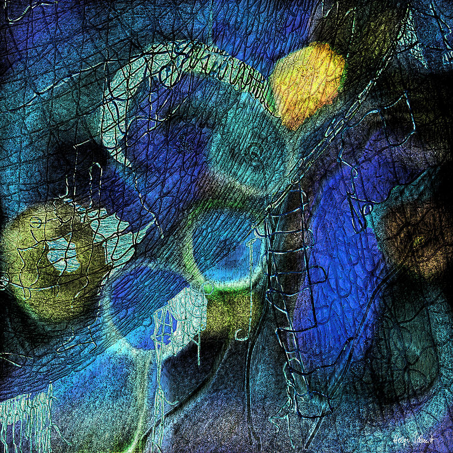 Abstract Digital Art - Network 4 by Helga Schmitt