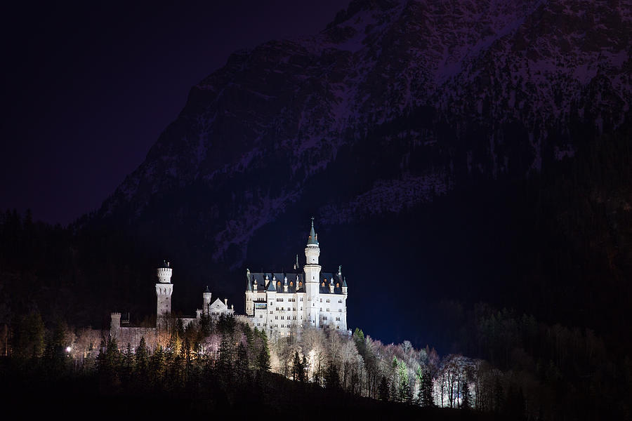 Neuschwanstein Castle at Night Photograph by Johannes Valkama - Pixels