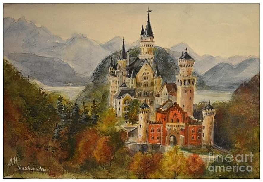Neuschwanstein Castle Drawing by Dina Ivnickaja-Slugina - Fine Art America