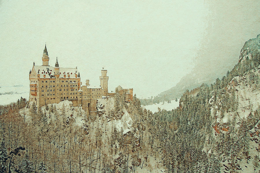 Neuschwanstein Castle Germany Digital Art by Anthony Murphy