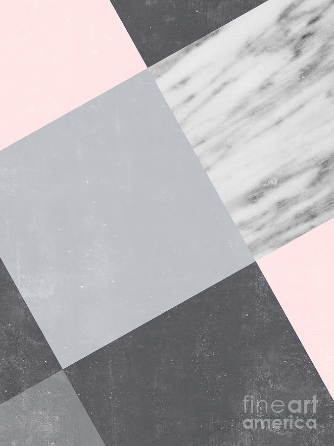 Neutral Collage with Marble Mixed Media by Emanuela Carratoni