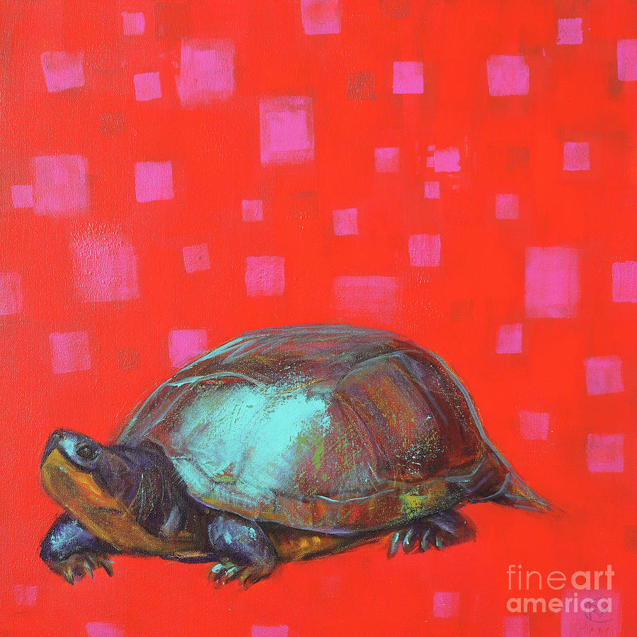 Never Can Say Goodbye Blandings Turtle Painting by Rosemary Conroy ...