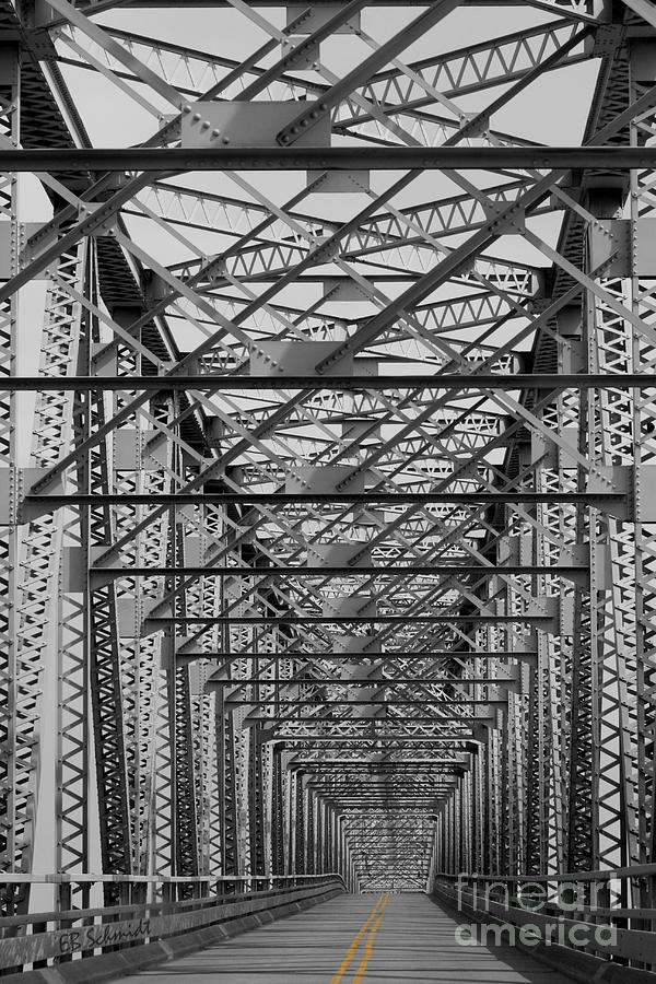 Never Ending Bridge black and white Photograph by E B Schmidt
