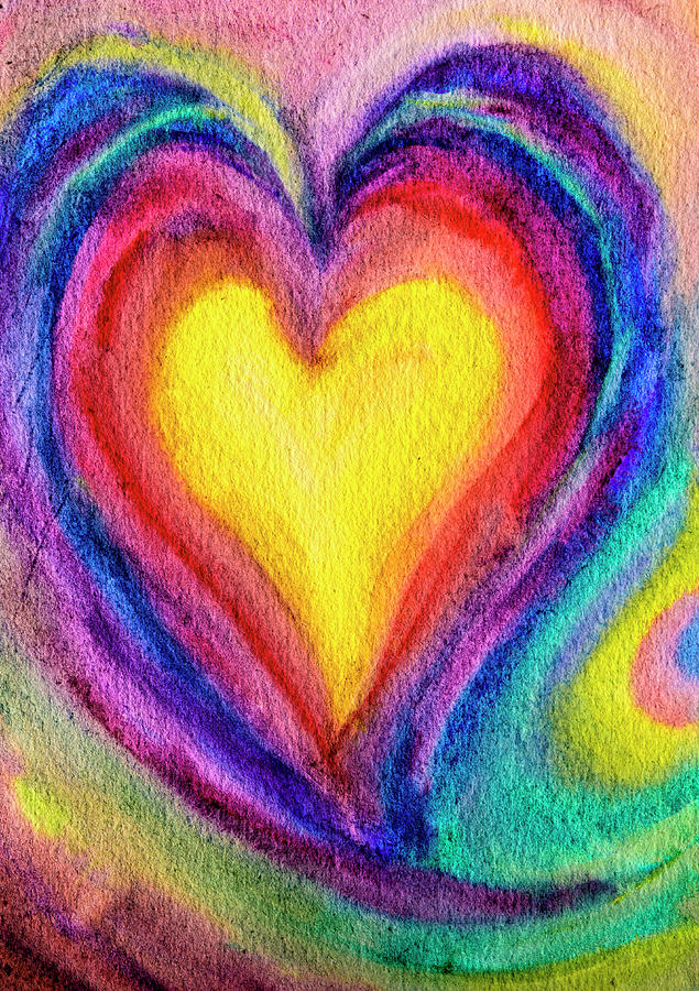 Hearts Painting - Never Ending Love by Her Arts Desire