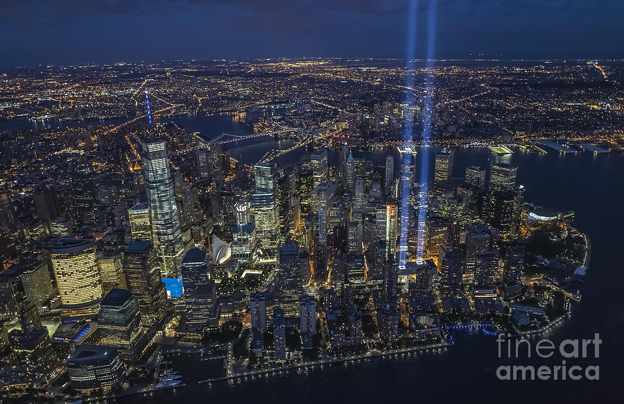 Never Forget-an aerial tribute Photograph by Roman Kurywczak