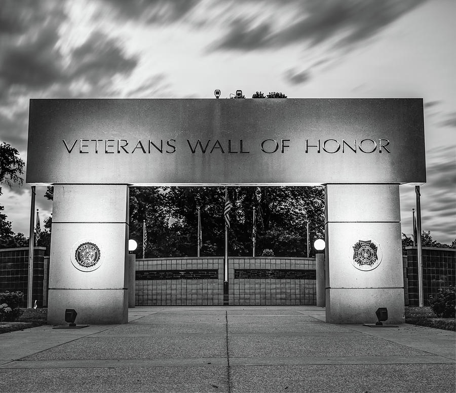 Never Forget - Veterans Wall Of Honor - Bella Vista Arkansas - Monochrome Photograph