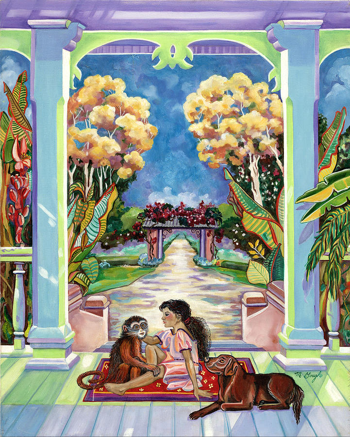 Animals Painting - Never Lonely by Mary Ann Gough Animals Painting - Never Lonely by Mary Ann Gough