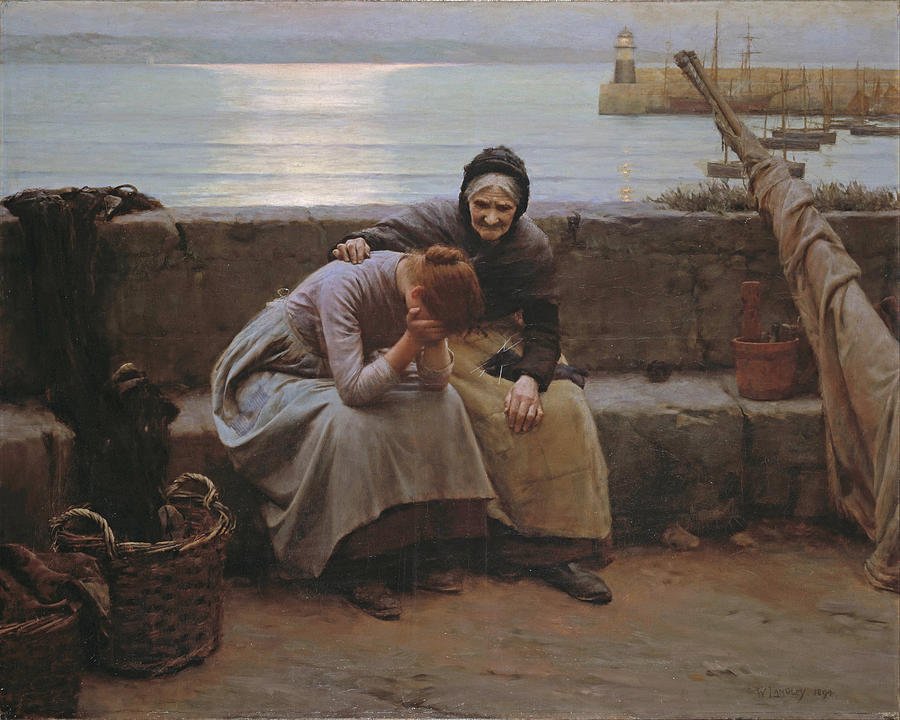 Never Morning Wore to Evening but Some Heart Did Break Painting by Walter Langley