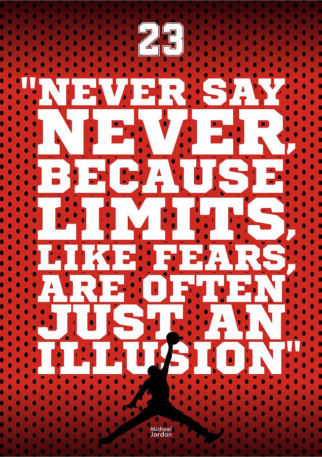 Inspirational Digital Art - Never Say Never Gym Motivational Quotes Poster by Lab No 4