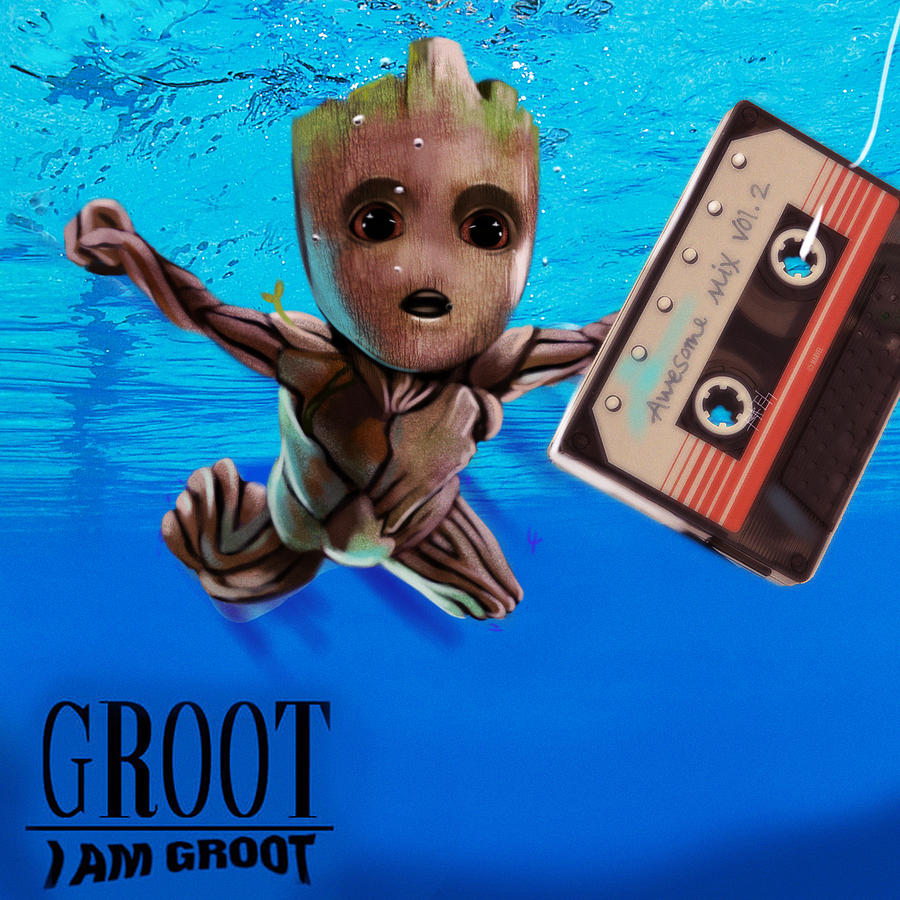 Guardians Of The Galaxy Digital Art - Nevermind Baby Groot by Derek Burton