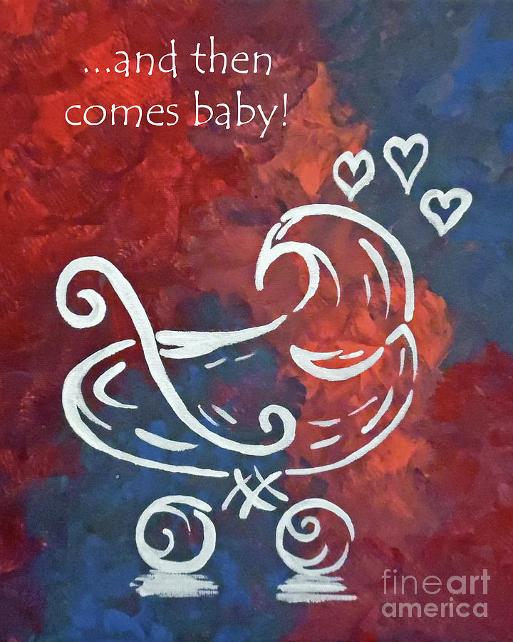 New Baby Announcement Painting by Jilian Cramb - AMothersFineArt