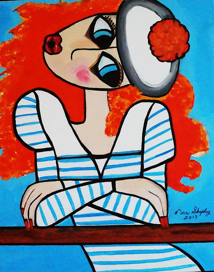 New  Bashful  Girl Painting by Nora Shepley