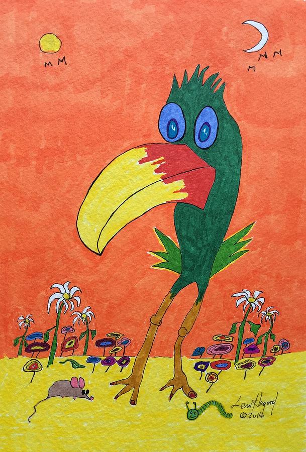 New Bird on the Block Painting by Lew Hagood