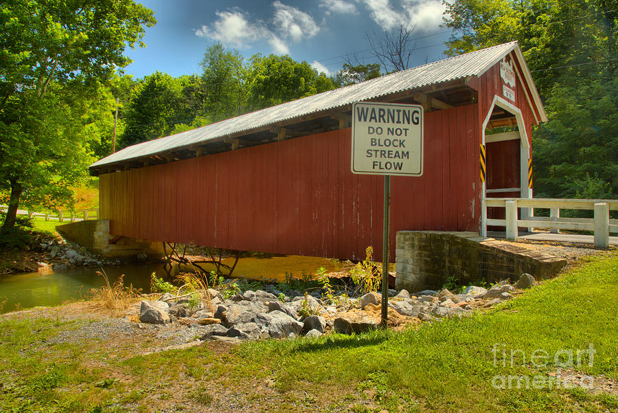 New Baltimore Covered Bridge Side View #1 Photograph by Adam Jewell