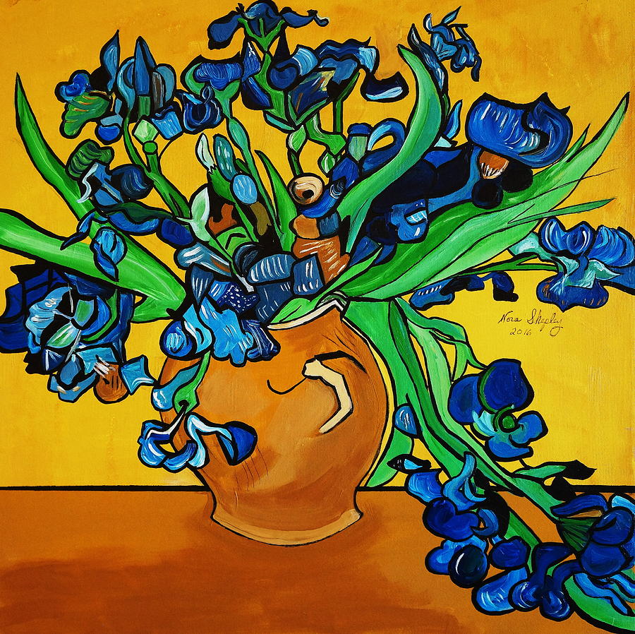New Blue By You  Flowers Painting by Nora Shepley