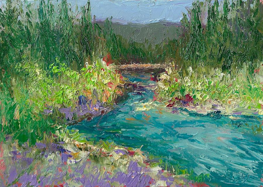 New Bridge at Wawona Painting by Shannon Grissom