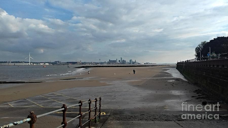 New Brighton Beach In View of Liverpool Photograph by Joan-Violet Stretch