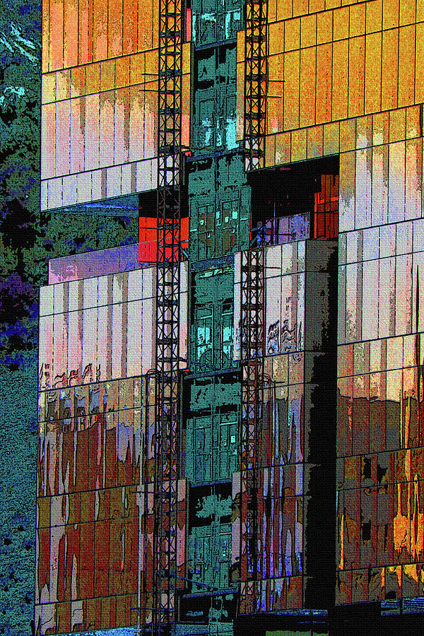 New Building Reflecting Colors Digital Art by Tom Janca