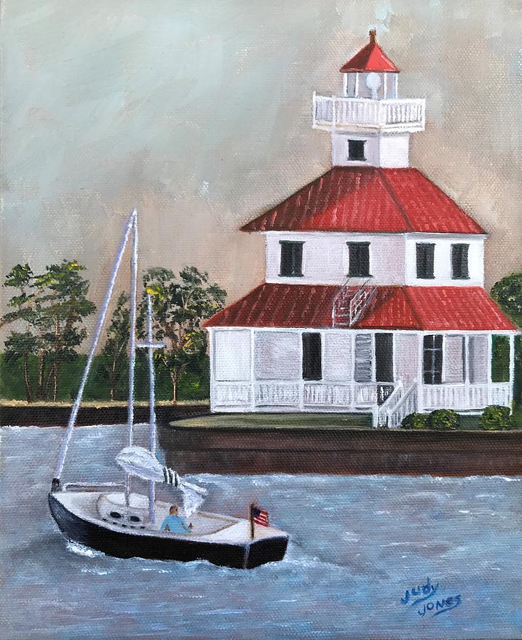 New Orleans Painting - New Canal Lighthouse by Judy Jones