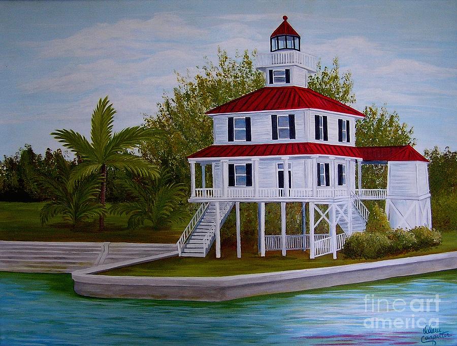 New Canal Lighthouse Painting by Valerie Carpenter