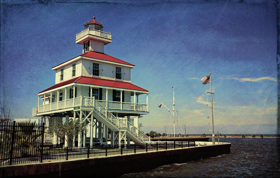 New Canal Lighthouse Vintage Photograph by Judy Vincent