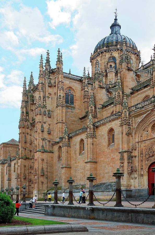 Spring Photograph - New Cathedral of Salamanca Exterior by Sally Weigand