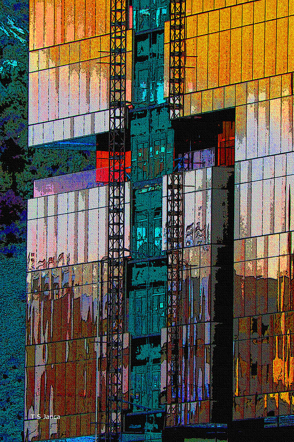 New Construction Color Reflection Abstract Photograph by Tom Janca