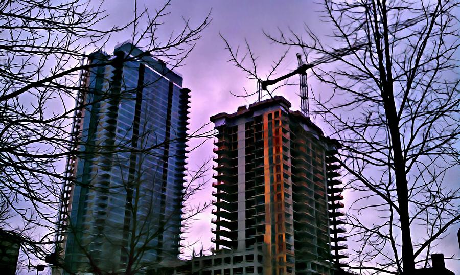 New Construction, Two Towers Digital Art by Paisley OFarrell