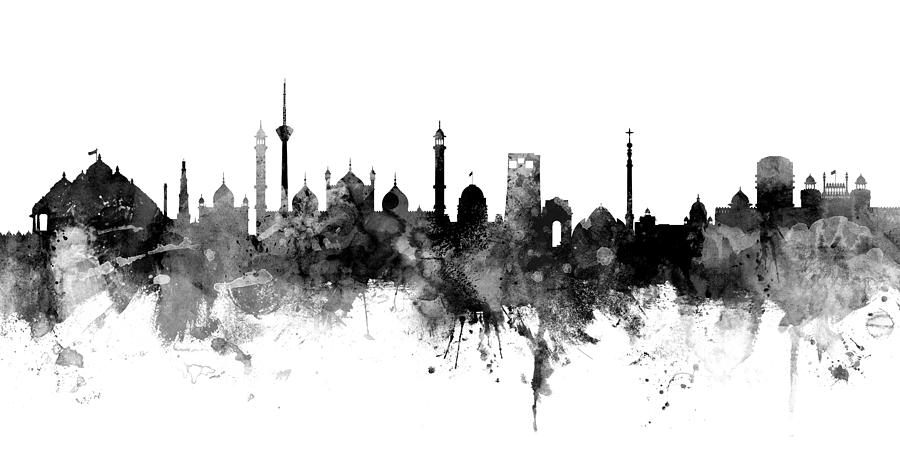 Delhi sketch skyline. delhi, india hand drawn vector illustration. isolated  on white background. | CanStock