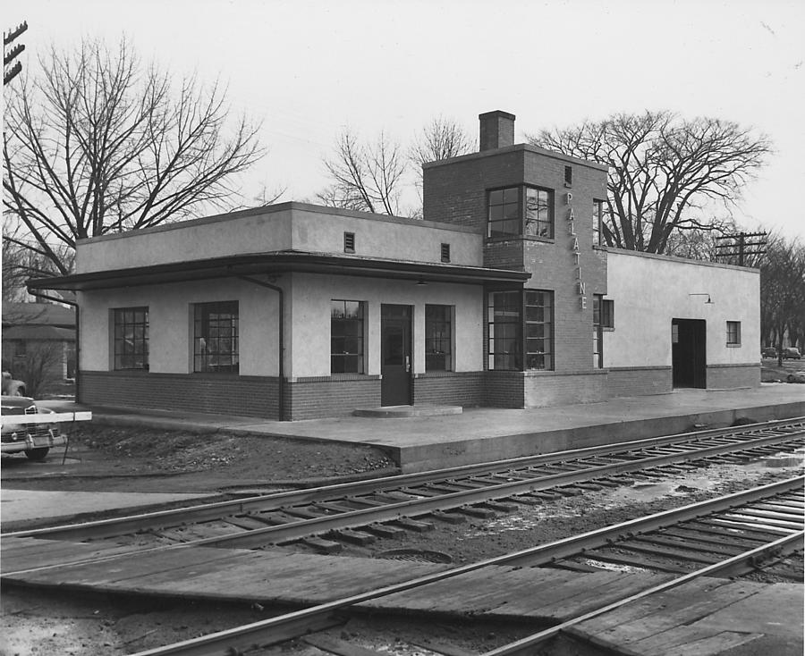 New Depot in Palatine Illinois - 1950  Photograph by Chicago and North Western Historical Society