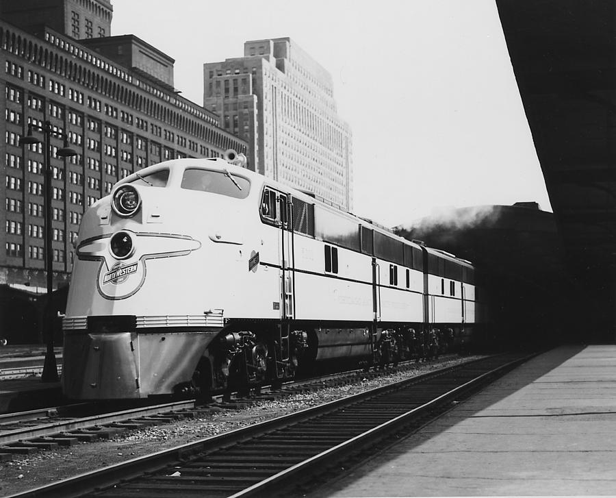 New Diesel Engine at Chicago Passenger Terminal - 1969 Photograph by Chicago and North Western Historical Society