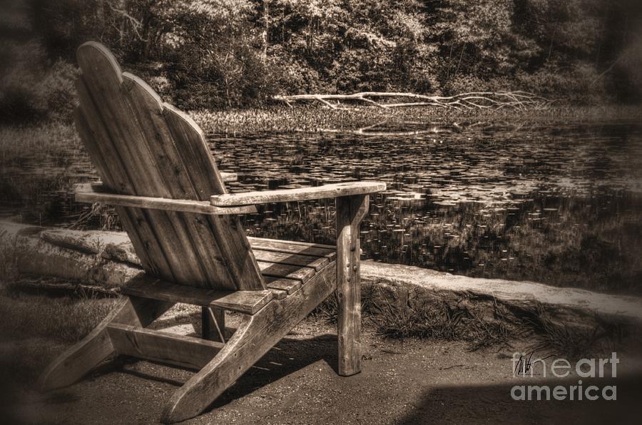 Summer Photograph - New England Adirondack Chair by Mark Valentine