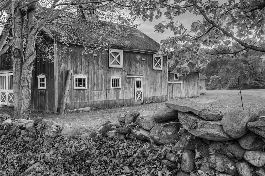 New England Barn 2016 bw Photograph by Bill Wakeley