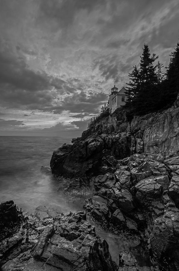 New England Black and White Photography of Bass Harbor Lighthouse  Photograph by Juergen Roth