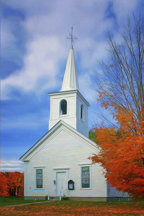 New England Church - Autumn Photograph by Nikolyn McDonald
