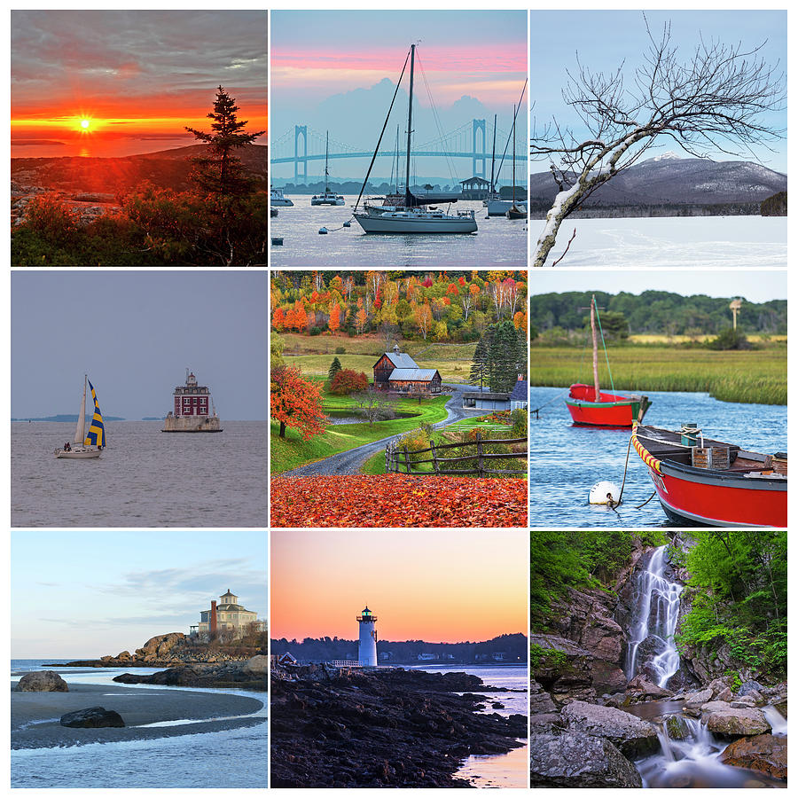 New England Collage Maine New Hampshire Vermont Massachusetts Rhode Island Connecticut Photograph by Toby McGuire