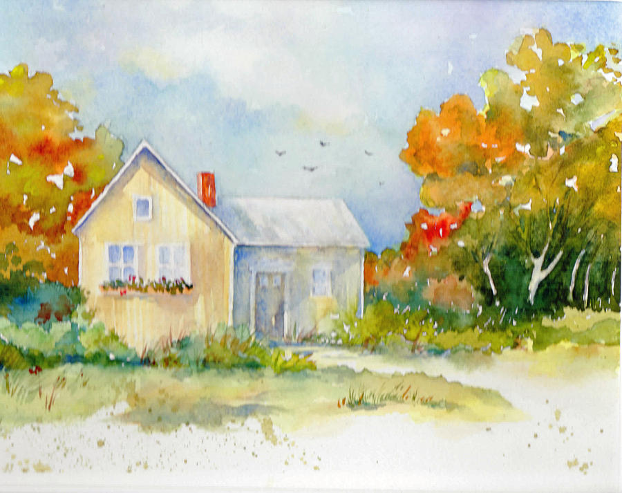 New England Cottage Painting by Maureen Moore