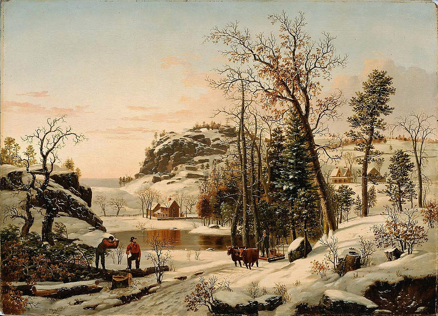 New England early Winter Painting by Samuel Lancaster Gerry