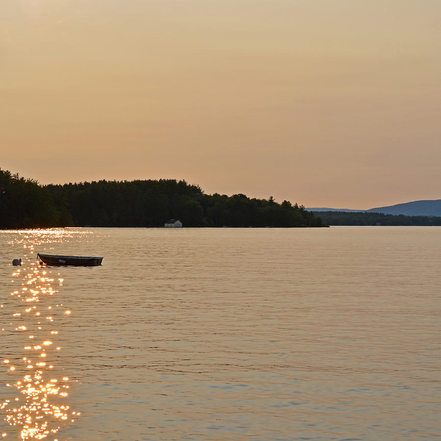 New England Four Seasons Summer Lake Winnipesaukee Sunset Row Boat Photograph by Toby McGuire