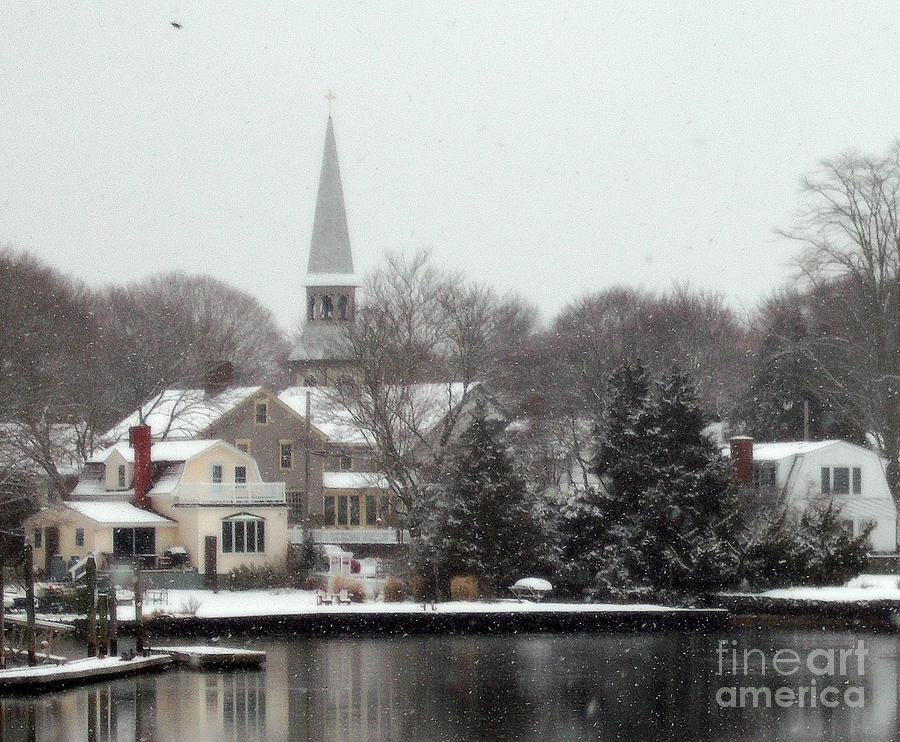 Nature Photograph - New England Harbor Snow by Rick Maxwell