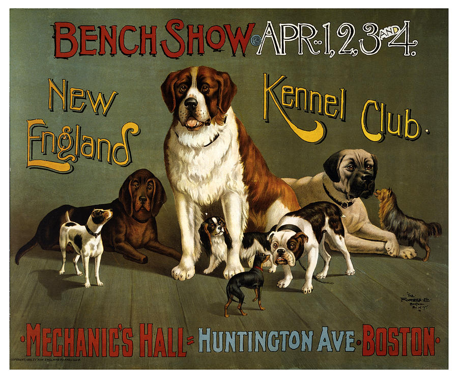 New England Kennel Club - Bench Show - Vintage Advertising Poster Mixed Media