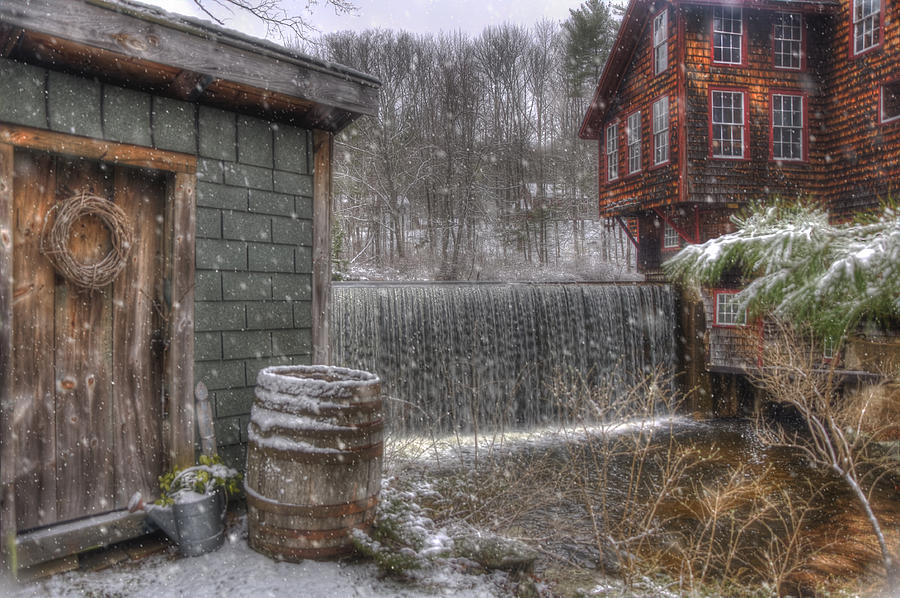 New England Snow Scenes - Fryes Measure Mill - Wilton, NH Photograph by Joann Vitali