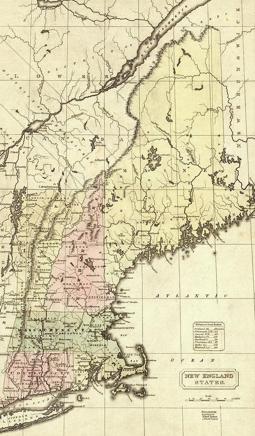 New England States  Drawing by Roy Pedersen