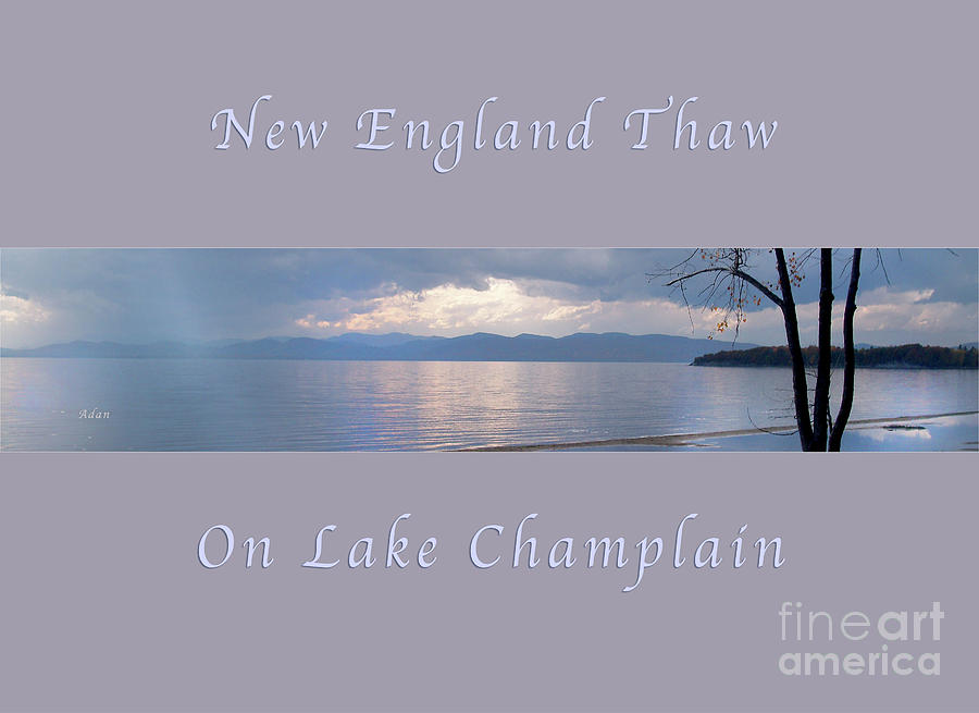 New England Thaw on Lake Champlain Horizon Line Greeting Card Poster Photograph by Felipe Adan Lerma