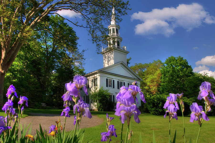 New England White Church in Spring Photograph by Joann Vitali