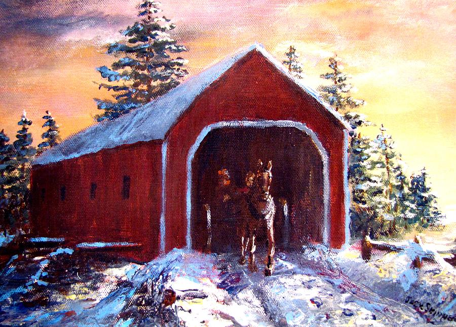 New England Winter Crossing Painting by Jack Skinner