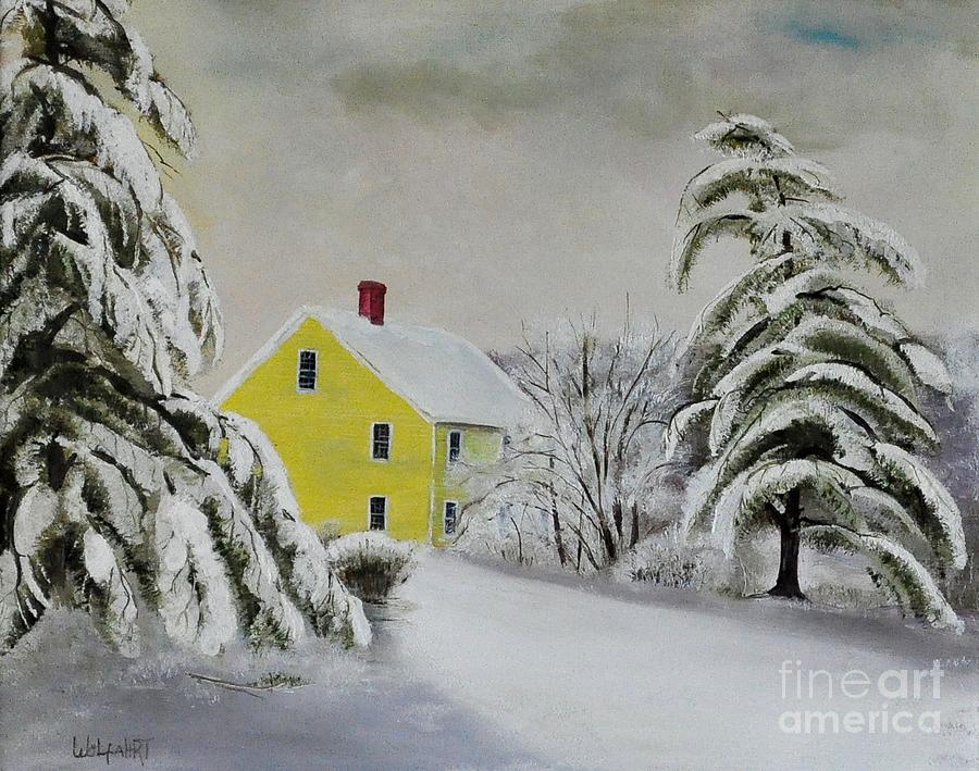 New England Winter Painting by John Black