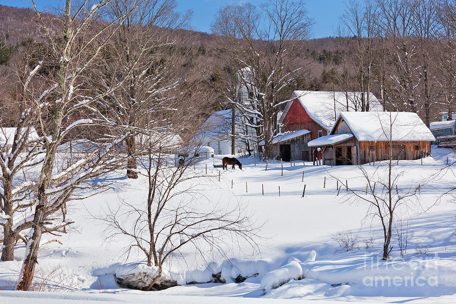New England Winter Village Photograph by Alan L Graham