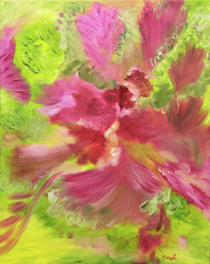 Feathery Florals Painting by Meryl Goudey